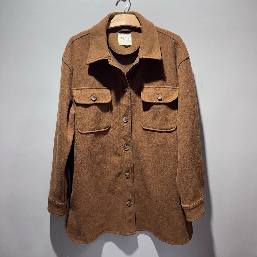 RD Style Button Up 5% Wool Oversized Shacket Jacket Size Medium